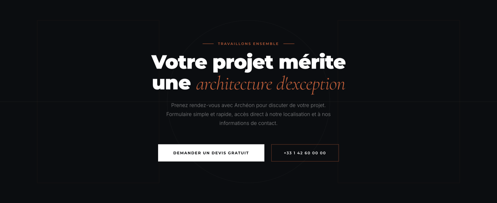 Archéon · section contact