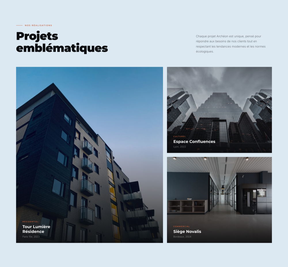 Archéon · section projets