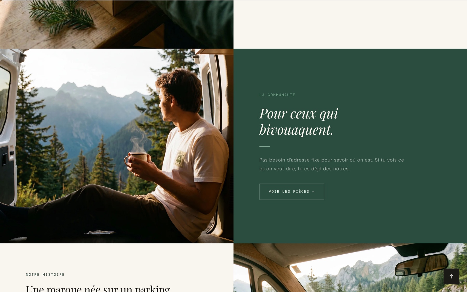 M.Bivouak · section lifestyle « Pour ceux qui bivouaquent »