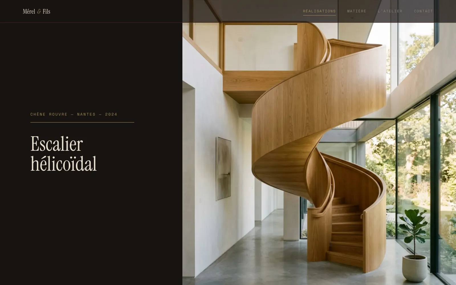 Mérel & Fils · pièce d'exception, escalier hélicoïdal réalisé à Nantes