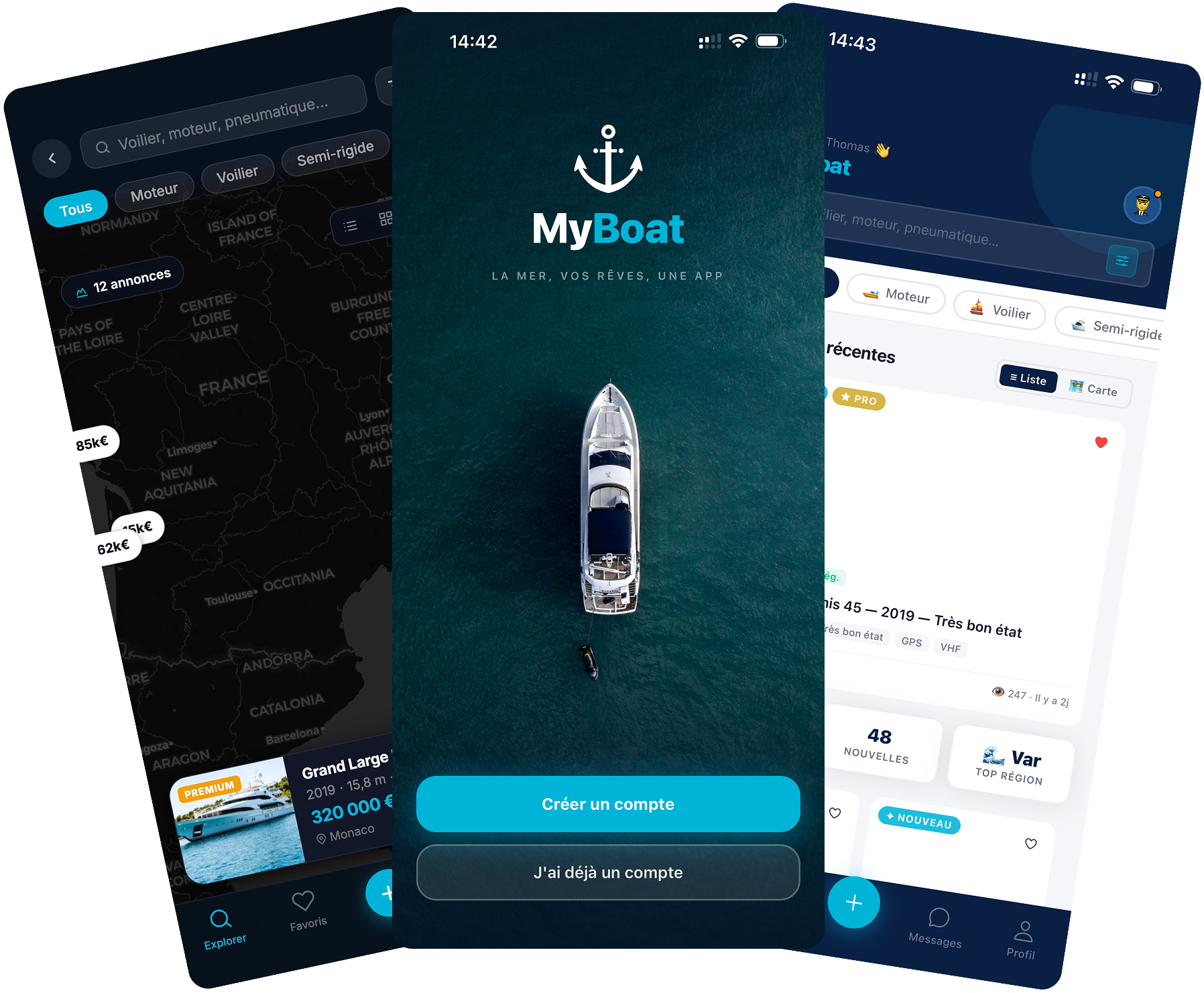 MyBoat — application mobile marketplace bateaux iOS et Android